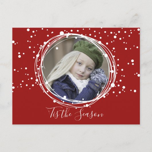 雪の泡クリスマスリース写真はがき シーズンポストカード (正面)