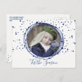 雪の泡クリスマスリース写真はがき シーズンポストカード (正面/裏面)