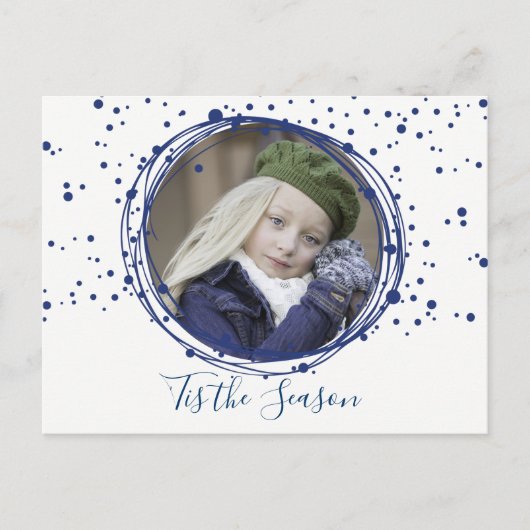 雪の泡クリスマスリース写真はがき シーズンポストカード (正面)