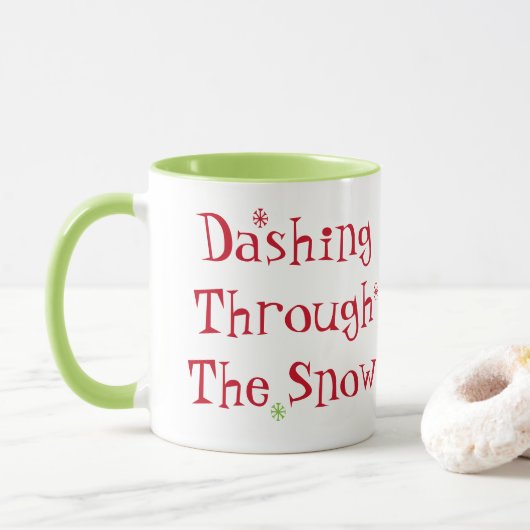 雪の泥の中を駆け抜ける マグカップ (ドーナツ)