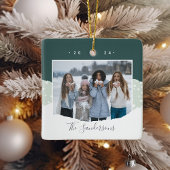 雪の流れ |カラーブロックの写真パーソナライズされた セラミックオーナメント