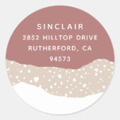 雪の流れ |休日の差出人住所 ラウンドシール (正面)