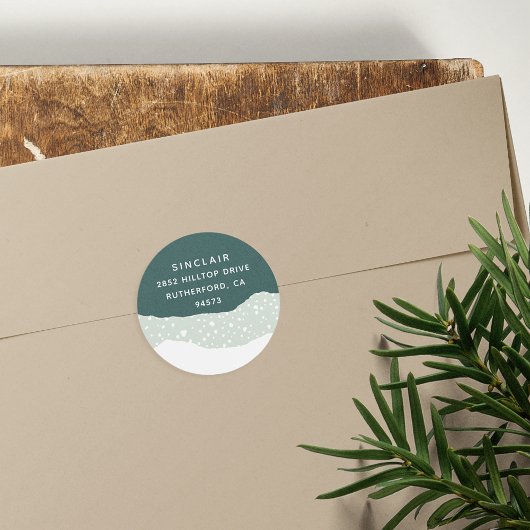 雪の流れ |休日の差出人住所 ラウンドシール