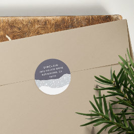 雪の流れ |休日の差出人住所 ラウンドシール