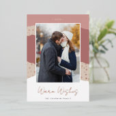 雪の流れ | Colorblock垂直方向の写真の暖かい願い 箔シーズンカード (立ち正面)