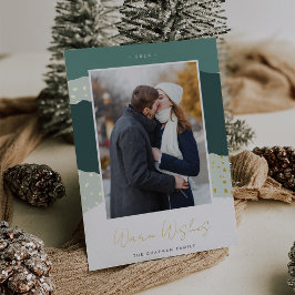 雪の流れ | Colorblock垂直方向の写真の暖かい願い 箔シーズンカード