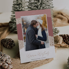 雪の流れ | Colorblock垂直方向の写真の暖かい願い 箔シーズンカード