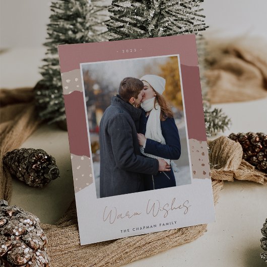 雪の流れ | Colorblock垂直方向の写真の暖かい願い 箔シーズンカード