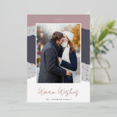 雪の流れ | Colorblock垂直方向の写真の暖かい願い 箔シーズンカード (立ち正面)