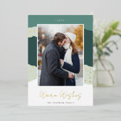 雪の流れ | Colorblock垂直方向の写真の暖かい願い 箔シーズンカード (立ち正面)