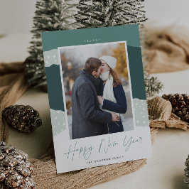 雪の流れ | Colorblock Vertical Photo New Year シーズンカード