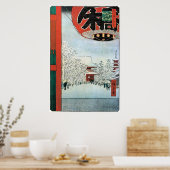 雪の浅草,広重雪浅草,広重浮世絵 ポスター (キッチン)