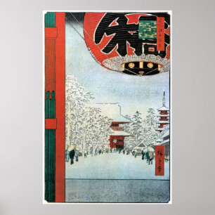 雪の浅草,広重雪浅草,広重浮世絵 ポスター