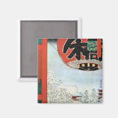 雪の浅草,広重雪浅草，広重浮世絵 マグネット (正面/裏面)