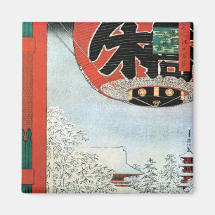 雪の浅草,広重雪浅草，広重浮世絵 マグネット