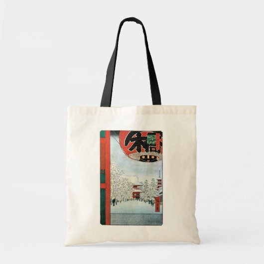 雪の浅草, 広重 Snow in Asakusa, Hiroshige Ukiyoe トートバッグ (正面)