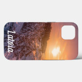 雪の海の海岸の上に日没ケースメイトiPhoneケース Case-Mate iPhoneケース (裏面 (横))