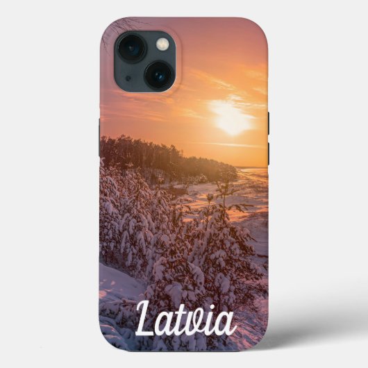雪の海の海岸の上に日没ケースメイトiPhoneケース Case-Mate iPhoneケース (裏面)