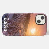 雪の海の海岸の上に日没ケースメイトiPhoneケース iPhoneケース (裏面横)