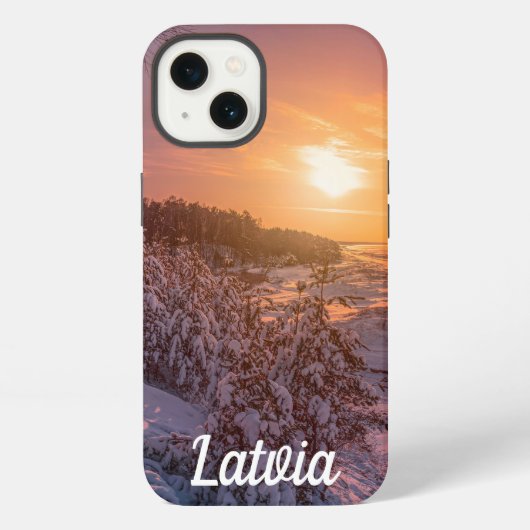 雪の海の海岸の上に日没ケースメイトiPhoneケース iPhoneケース (裏面)