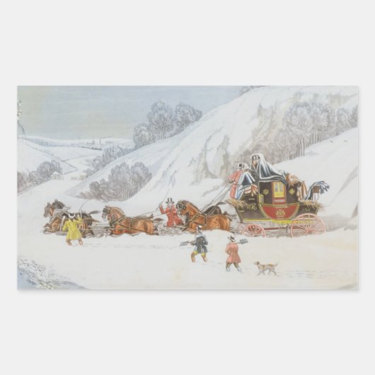 雪の深い 長方形シール (正面)