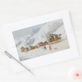 雪の深い 長方形シール (封筒)