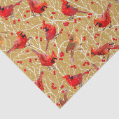 雪の深紅色+ウィンターベリーのクリスマス |ゴールデン 薄葉紙 (詳細)