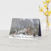 雪の渓谷の水色 カード (黄色い花)