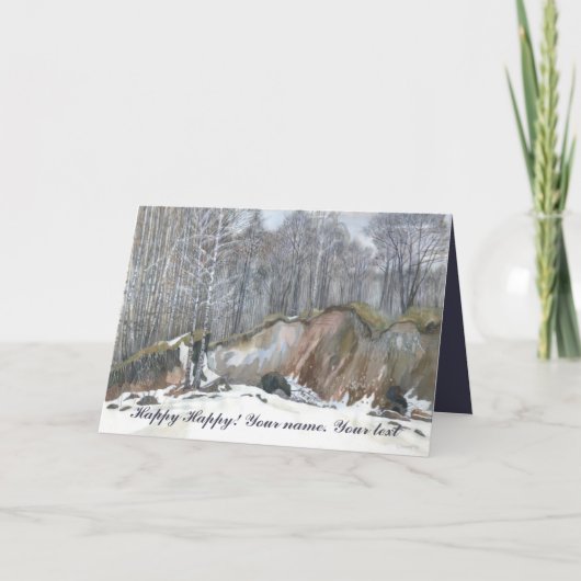 雪の渓谷の水色 カード (正面)