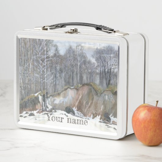 雪の渓谷の水色 メタルランチボックス (インサイチュ)