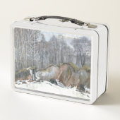 雪の渓谷の水色 メタルランチボックス (裏面)