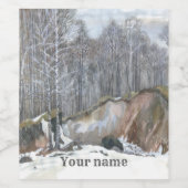 雪の渓谷の水色 ワインラベル (シングルラベル)