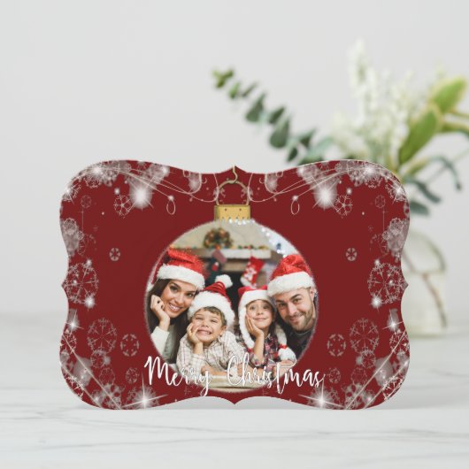 雪の渦を巻く写真のクリスマス装ファンシー飾品 シーズンカード (スタンド正面)