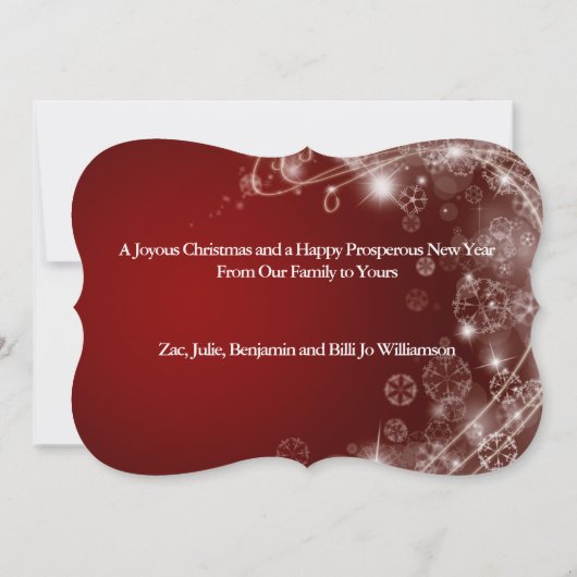 雪の渦を持つ写真のクリスマスオーナメントファンシー シーズンカード (裏面)