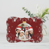 雪の渦を持つ写真のクリスマスオーナメントファンシー シーズンカード (スタンド正面)