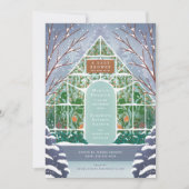 雪の温室の冬の赤ちゃんシャワー 招待状 (正面)