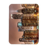 雪の滝はシカゴの夕べでスカイライン上 マグネット (縦)