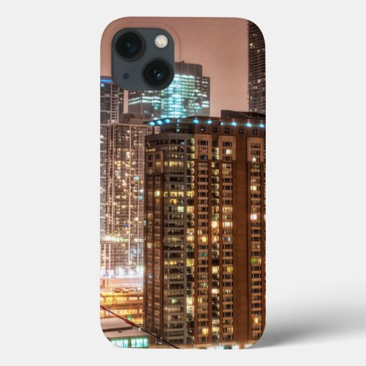 雪の滝はシカゴの夕べでスカイライン上 Case-Mate iPhoneケース (裏面)