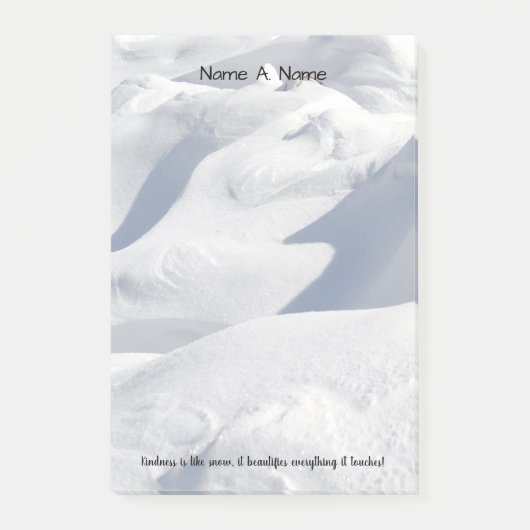 雪の漂流および影の写真 ポストイット (正面)