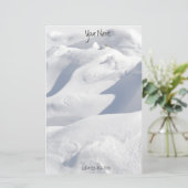 雪の漂流と影の写真パーソナライズされた 便箋 (スタンド正面)