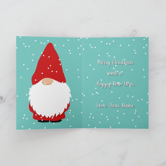 雪の漫画でメリークリスマスかわいい格言カスタム シーズンカード (内部)