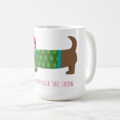 雪の漫画のコーヒーを介してダックスシュント コーヒーマグカップ (正面右)