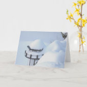 雪の灯台 カード (黄色い花)