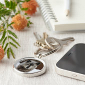 雪の灰色の狼 キーホルダー (側面)