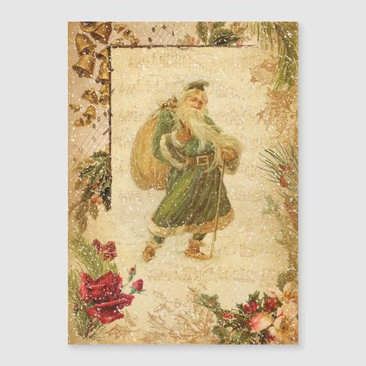 雪の父クリスマスとバラ&音楽 (正面)