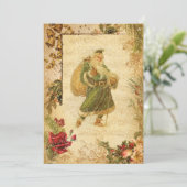 雪の父クリスマスとバラ&音楽 シーズンカード (スタンド正面)