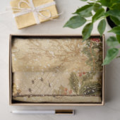 雪の父クリスマスとバラ&音楽 薄葉紙 (ギフト)