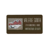 雪の牛&納屋 ラベル (正面)