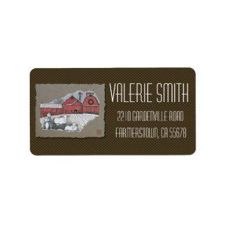 雪の牛&納屋 ラベル