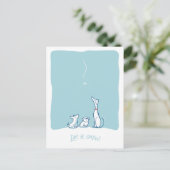 雪の犬たち - ブルー霜のポストカード ポストカード (スタンド正面)